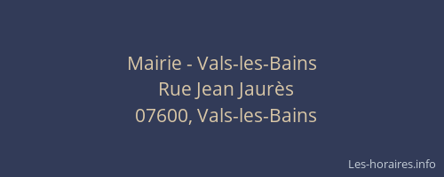 Mairie - Vals-les-Bains