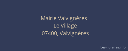 Mairie Valvignères
