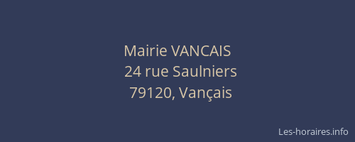 Mairie VANCAIS