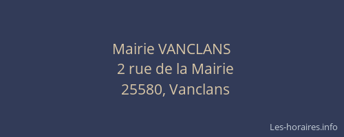 Mairie VANCLANS