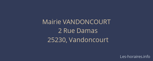 Mairie VANDONCOURT