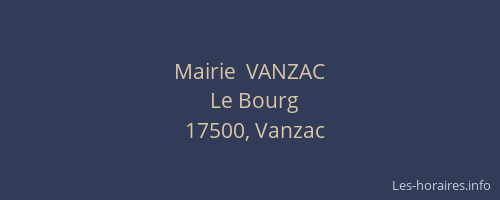 Mairie  VANZAC