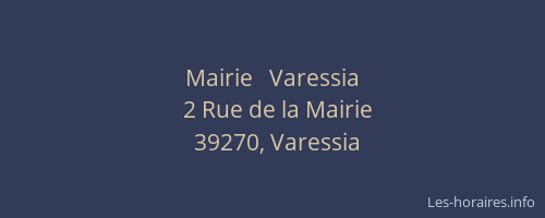 Mairie   Varessia