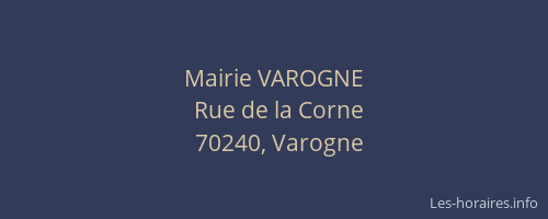 Mairie VAROGNE