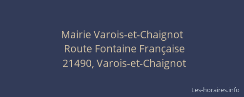 Mairie Varois-et-Chaignot