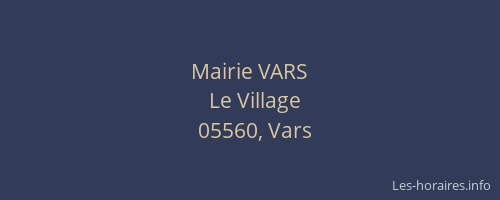 Mairie VARS