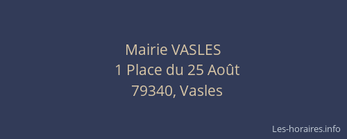 Mairie VASLES
