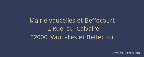 Mairie Vaucelles-et-Beffecourt