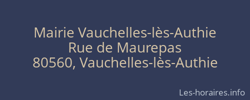 Mairie Vauchelles-lès-Authie