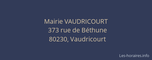Mairie VAUDRICOURT