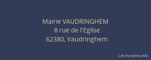 Mairie VAUDRINGHEM