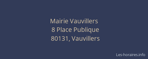 Mairie Vauvillers