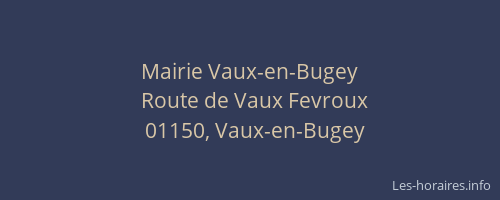 Mairie Vaux-en-Bugey
