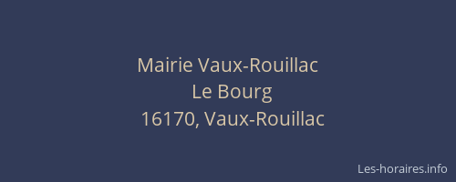 Mairie Vaux-Rouillac