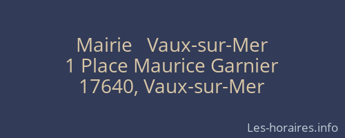 Mairie   Vaux-sur-Mer