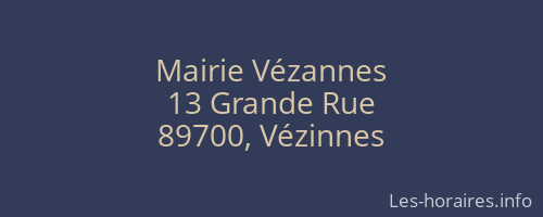 Mairie V&eacute;zannes