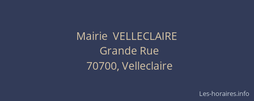 Mairie  VELLECLAIRE
