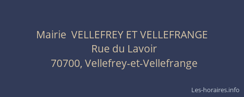 Mairie  VELLEFREY ET VELLEFRANGE