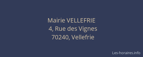 Mairie VELLEFRIE