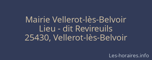 Mairie Vellerot-lès-Belvoir