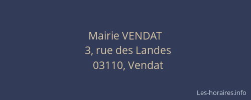 Mairie VENDAT