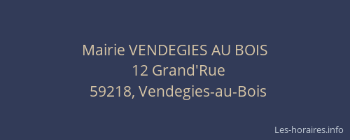 Mairie VENDEGIES AU BOIS