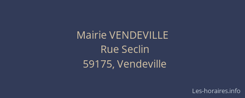 Mairie VENDEVILLE