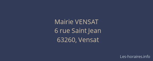 Mairie VENSAT