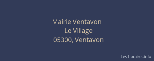 Mairie Ventavon