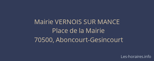 Mairie VERNOIS SUR MANCE
