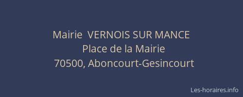 Mairie  VERNOIS SUR MANCE