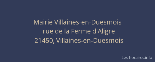 Mairie Villaines-en-Duesmois