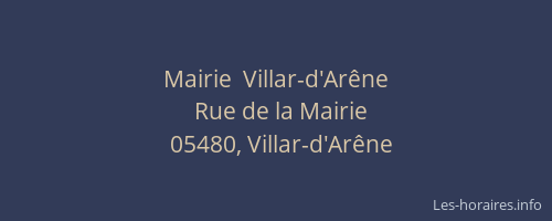 Mairie  Villar-d'Arêne