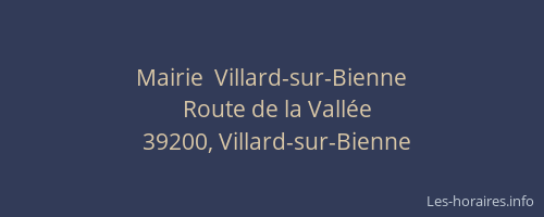 Mairie  Villard-sur-Bienne