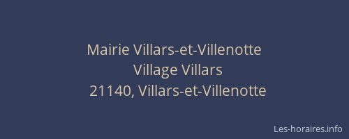 Mairie Villars-et-Villenotte