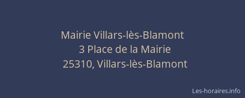 Mairie Villars-lès-Blamont