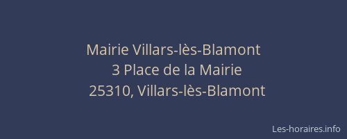 Mairie Villars-l&egrave;s-Blamont