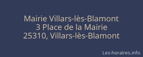 Mairie Villars-lès-Blamont