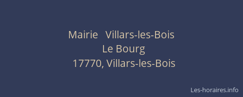 Mairie   Villars-les-Bois
