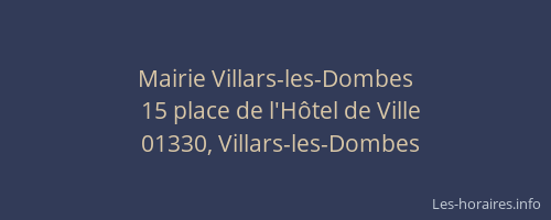Mairie Villars-les-Dombes