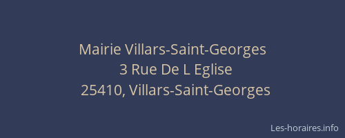 Mairie Villars-Saint-Georges