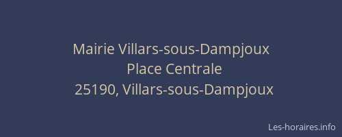 Mairie Villars-sous-Dampjoux