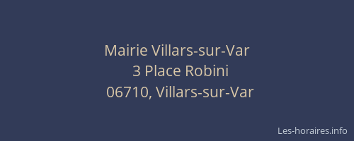 Mairie Villars-sur-Var