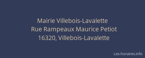 Mairie Villebois-Lavalette
