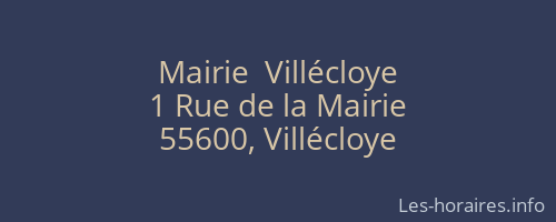 Mairie  Villécloye