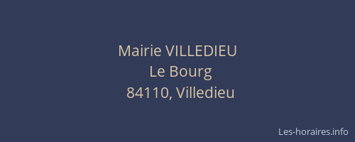 Mairie VILLEDIEU
