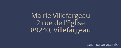 Mairie Villefargeau