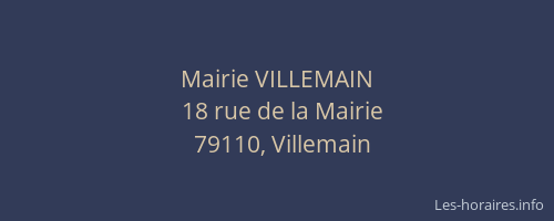 Mairie VILLEMAIN