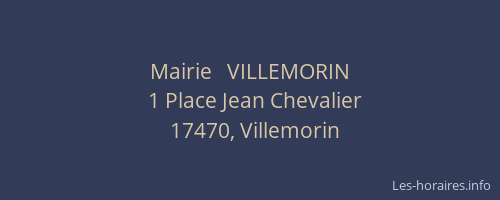 Mairie   VILLEMORIN