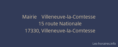 Mairie    Villeneuve-la-Comtesse